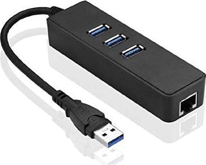 MicroConnect USB3.0 HUB w. Gigabit Ethernet  Adapter, 5711783612353 komutators