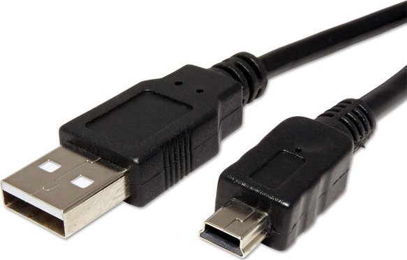 Kabel USB LAMA PLUS USB-A - miniUSB 0.6 m Czarny 947218 (8590274278639) USB kabelis