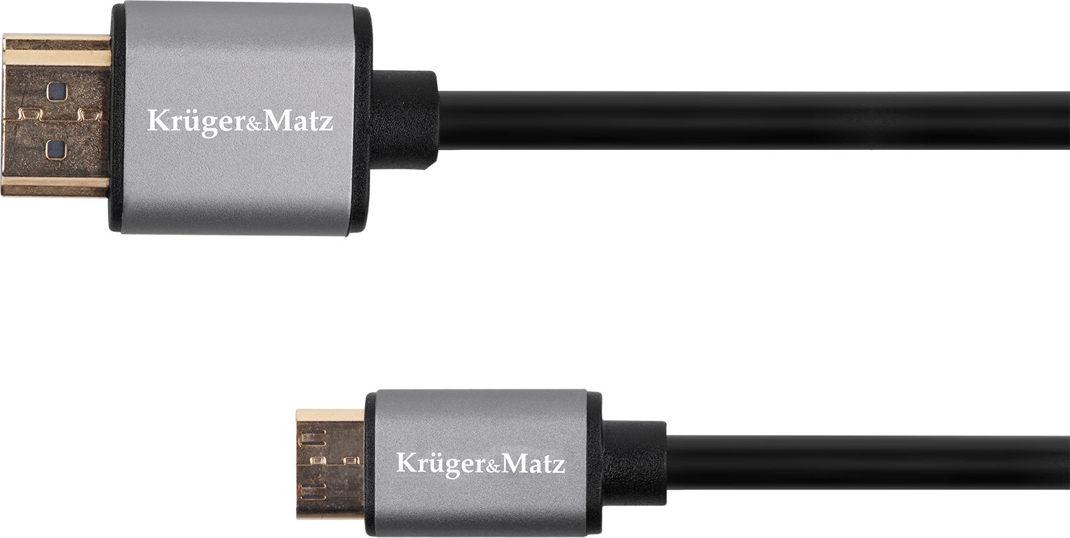 Kabel Kruger&Matz HDMI Mini - HDMI 1.8m czarny (KM1237) KM1237 (5901890033350) kabelis video, audio