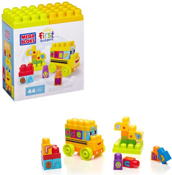 Mega Bloks First Builders 44 pcs. Lettering Schoolbus set bērnu rotaļlieta