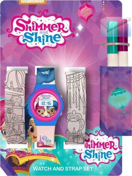 Kids Euroswan Zestaw zegarek cyfrowy z paskami do kolorowania i markerami Shimmer i Shine SH17056 Kids Euroswan SH17056 (8435333893463) Viedais pulkstenis, smartwatch