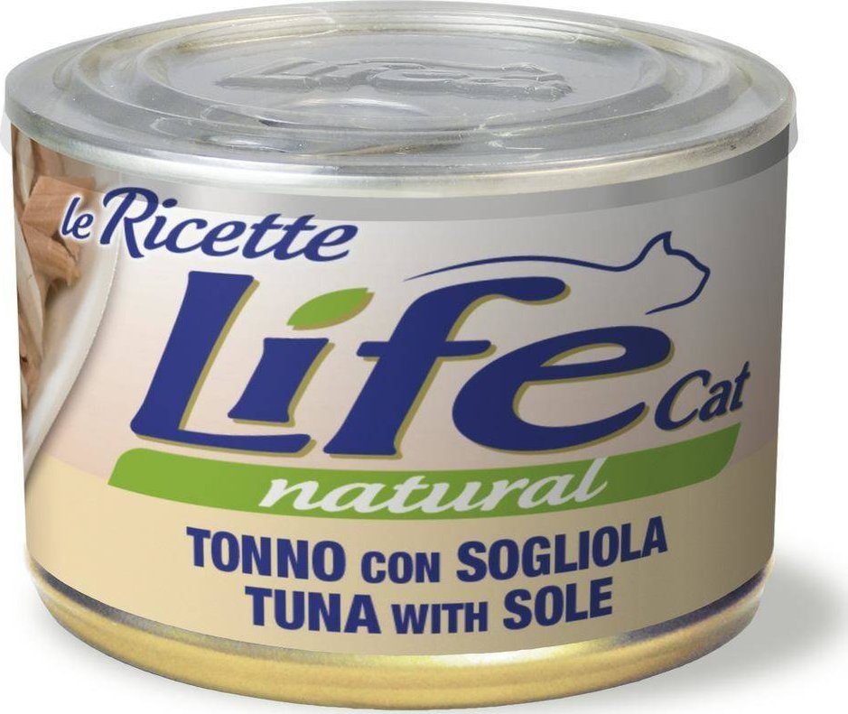 Life Pet Care LIFE CAT pusz.150g TUNA + SOLE LA RICETTE /24 102461 (8034105422940) kaķu barība