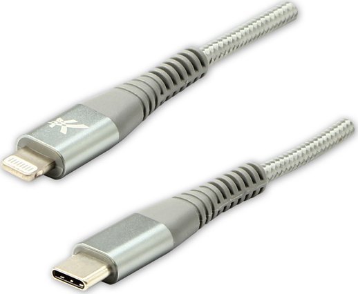 Kabel USB Logo USB-C - Lightning 1 m Srebrny 10158083 (8590274718890) USB kabelis