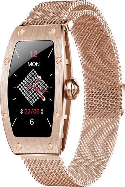 Smartwatch K18 Svarovski 1.14 inches 80 mAh gold Viedais pulkstenis, smartwatch