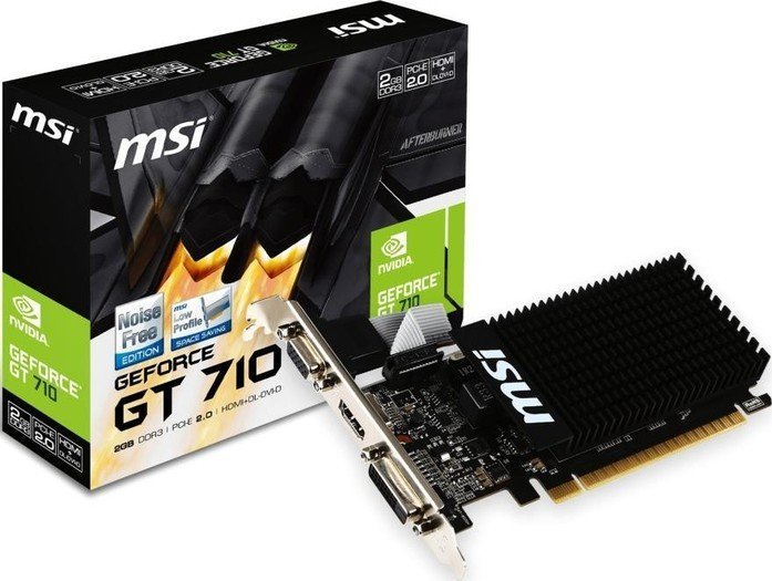 MSI GeForce GT 710 2GB DDR3 (64 bit) HDMI, DVI, D-Sub (GT 710 2GD3H LP) video karte