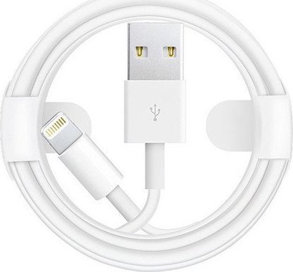 Kabel USB M USB-A - Lightning 1 m Bialy (28011) 28011 (5904238700518) USB kabelis