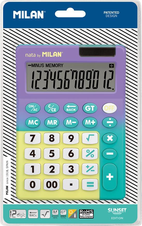 Kalkulator Milan KALKULATOR Z DUZYMI KLAWISZAMI MILAN SUNSET FIOLETOWY NA BLISTRZE 473307 (8411574093671) kalkulators