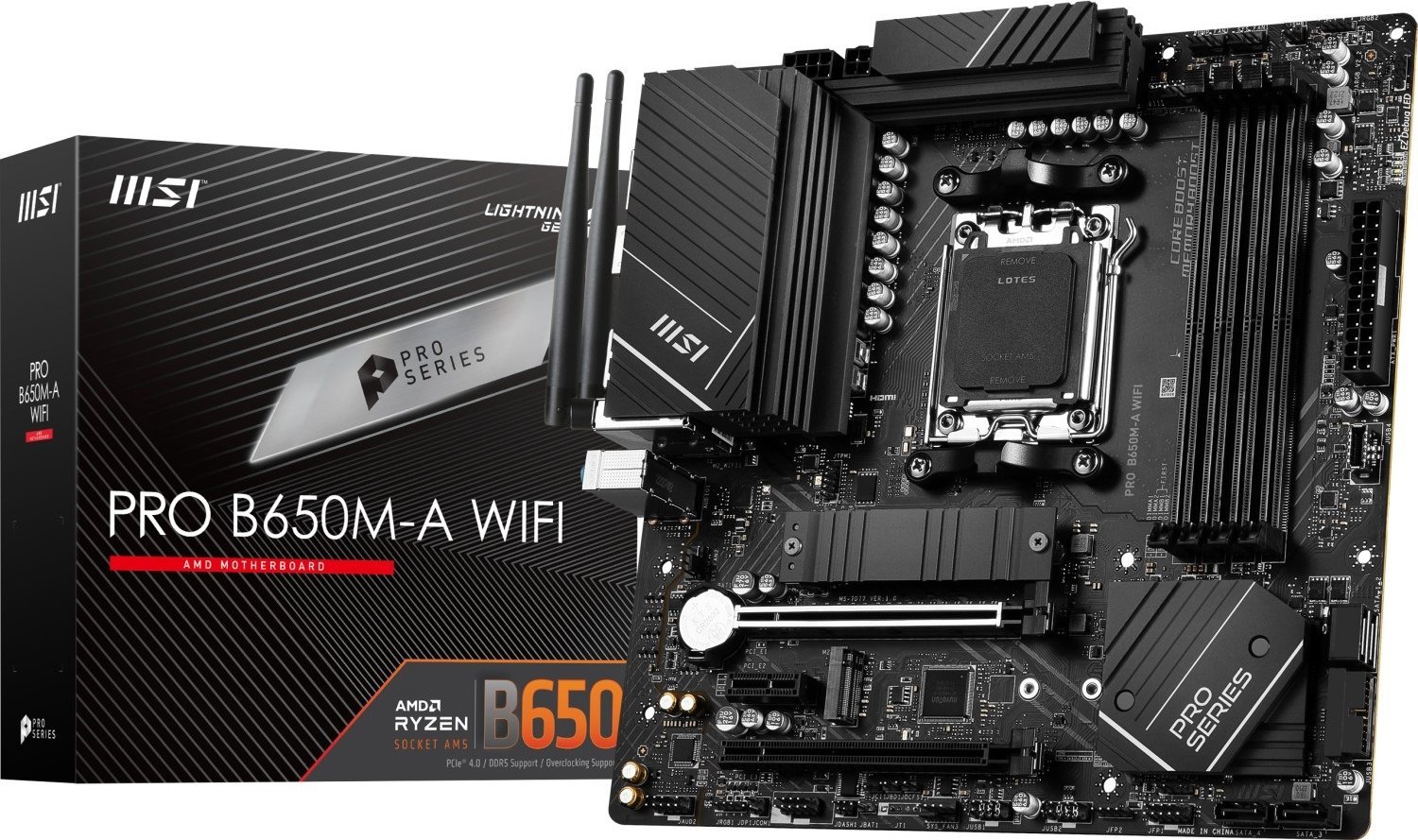 MSI PRO B650M-A WIFI AMD Socket AM5 DDR5 pamatplate, mātesplate