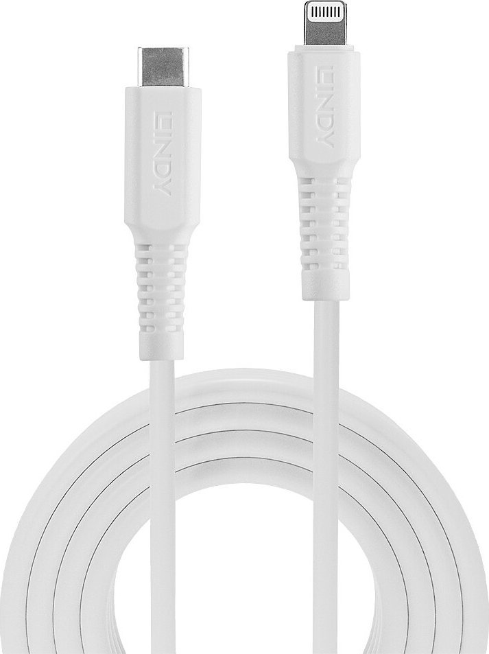 Kabel USB Lindy USB-C - Lightning 0.5 m Bialy (31315) 31315 (4002888313155) USB kabelis