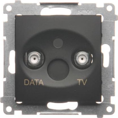 Kontakt-Simon Simon 54 Gniazdo TV-DATA. Dwa porty wyjsciowe typu F (modul). Czestotliwosc dla wejscia 5-1000 MHz czarny mat DAD1.01/49 DAD1.