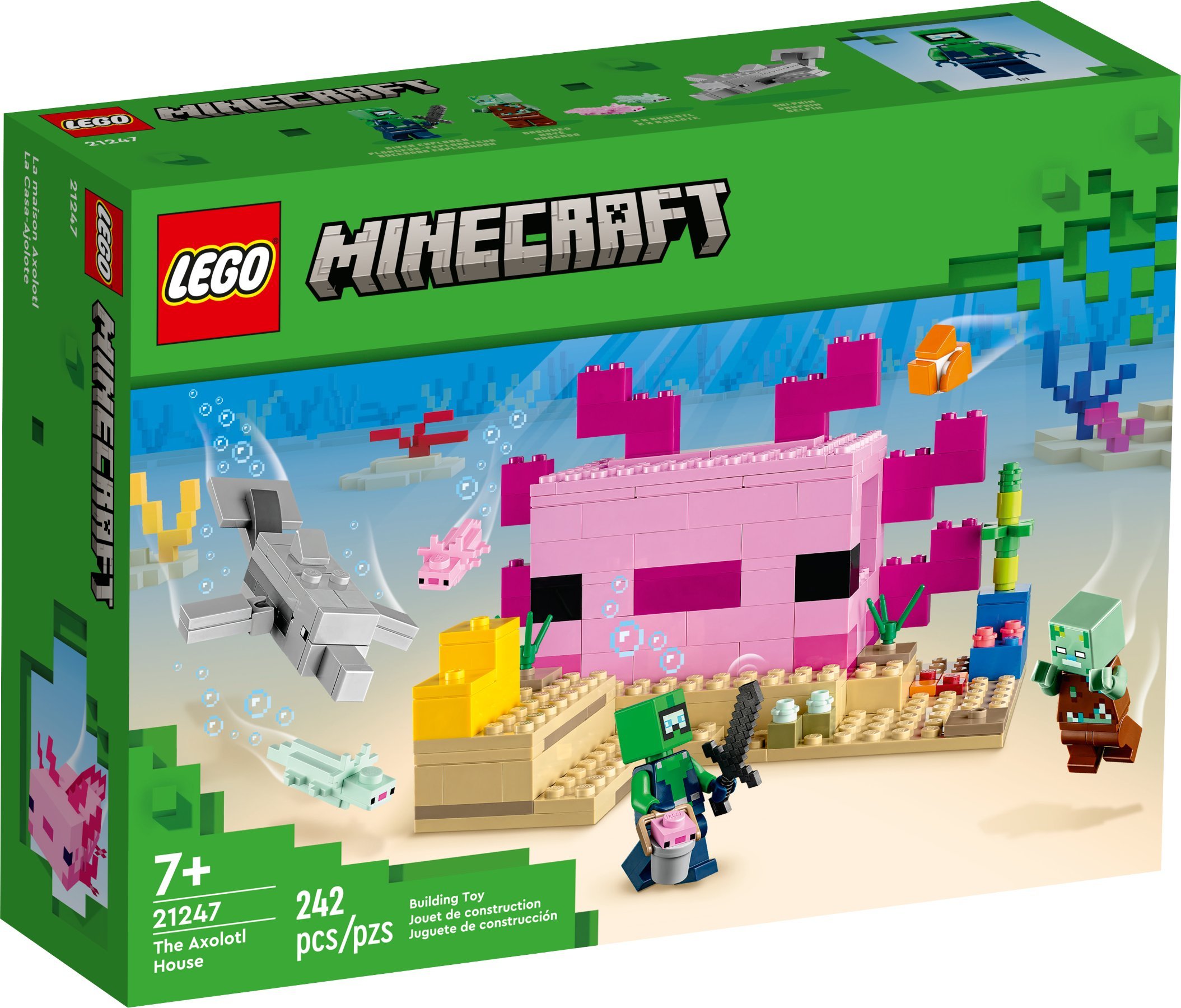 LEGO Minecraft 21247 The Axolotl House LEGO konstruktors