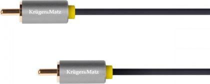 Kabel Kruger&Matz RCA (Cinch) - RCA (Cinch) 0.5m szary (KM1200) KM1200 (5901890032940) kabelis video, audio