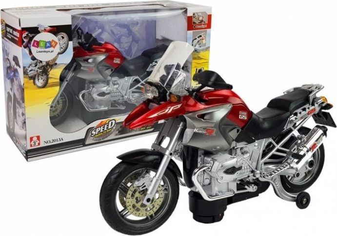 Lean Sport Motocykl Na Baterie ze Swiatlami i Muzyka Czerwony 6734 (5904665996768) Radiovadāmā rotaļlieta