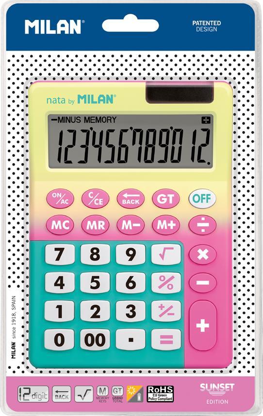 Kalkulator Milan Kalkulator 12 poz. Sunset zolto-rozowy MILAN 473304 (8411574093664) kalkulators