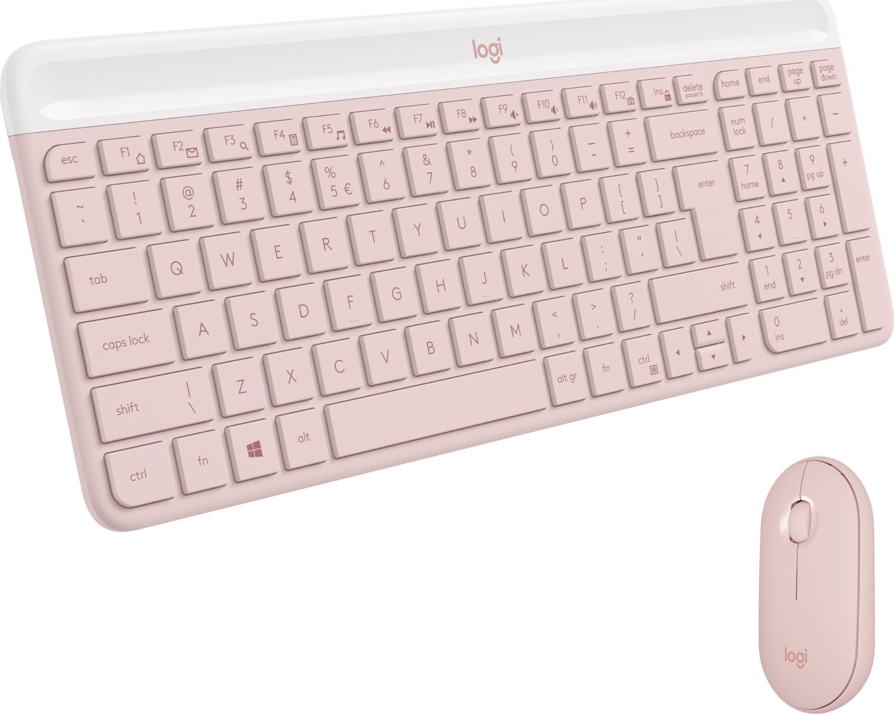 LOGITECH MK470 Slim Combo   - ROSE - US INT'L - 2.4GHZ - INTNL-973 klaviatūra