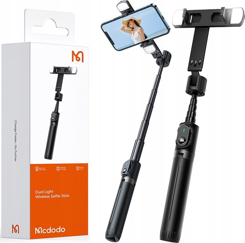 Selfie stick Mcdodo SS-1771, with lighting and remote control (black) Selfie Stick