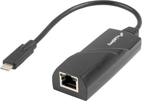 Lanberg NC-1000-02 cable gender changer USB-C RJ-45 Black tīkla karte