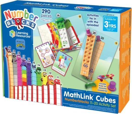 Learning Resources Educational Kit 11-20, MathLink Cubes, Numberblocks galda spēle