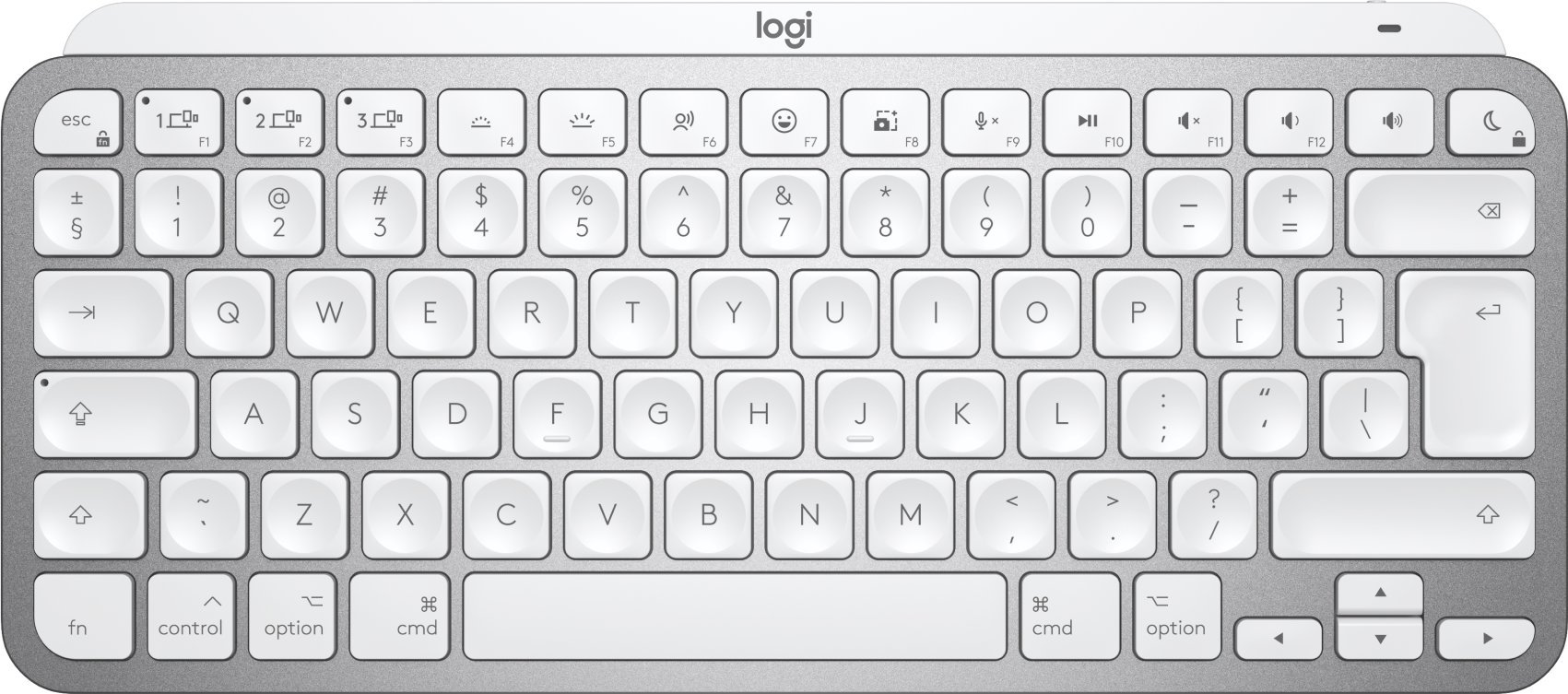 Logitech MX Keys Mini for Mac Pale Gray Wireless Silver White UK Keyboard (920-010526) klaviatūra