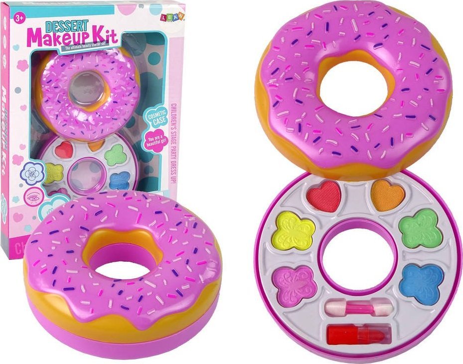 LeanToys Zestaw Cieni do Powiek Ksztalt Donut Szminka 12189 (5904665999301)