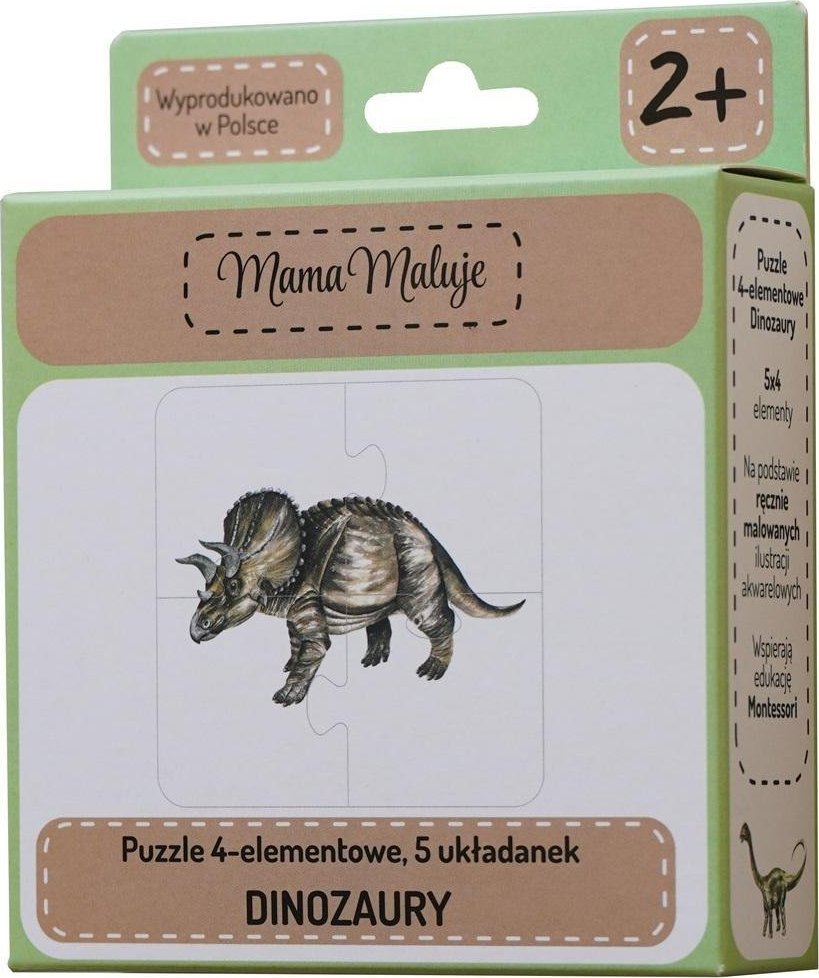 Mama Maluje Puzzle 4-elementowe Dinozaury 508609 (5904673762133) puzle, puzzle