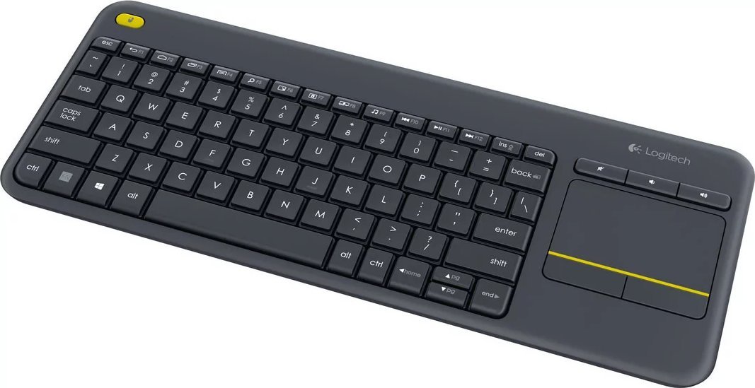 Logitech K400 Plus Keyboard with Trackpad, Wireless, NL, 380 g, USB port, Black klaviatūra