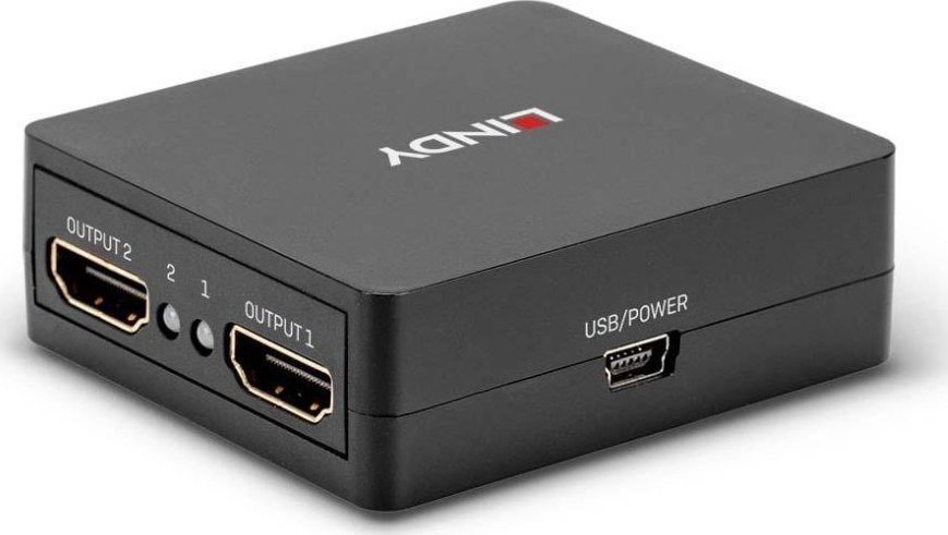 Lindy 2 Port HDMI 18G Splitter, Compact KVM komutators