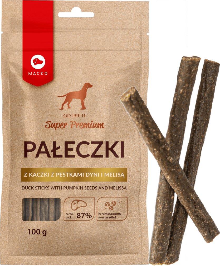 Maced Paleczki z kaczki, pestkami dyni, melisa 100g 12894079 (5907489323987)