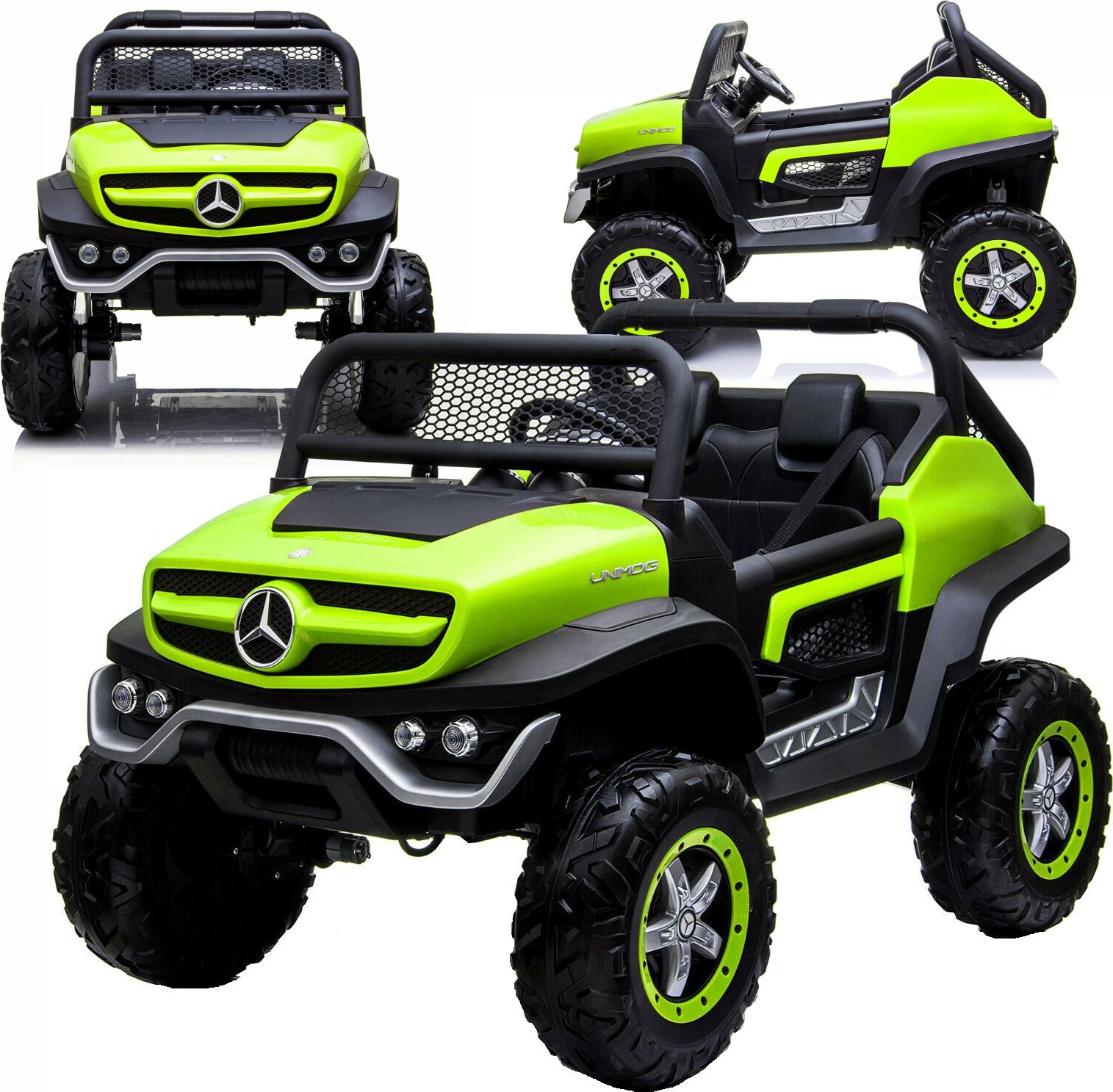 Lean Sport Auto na Akumulator Mercedes Unimog Zielony 3970 (5902808159643)