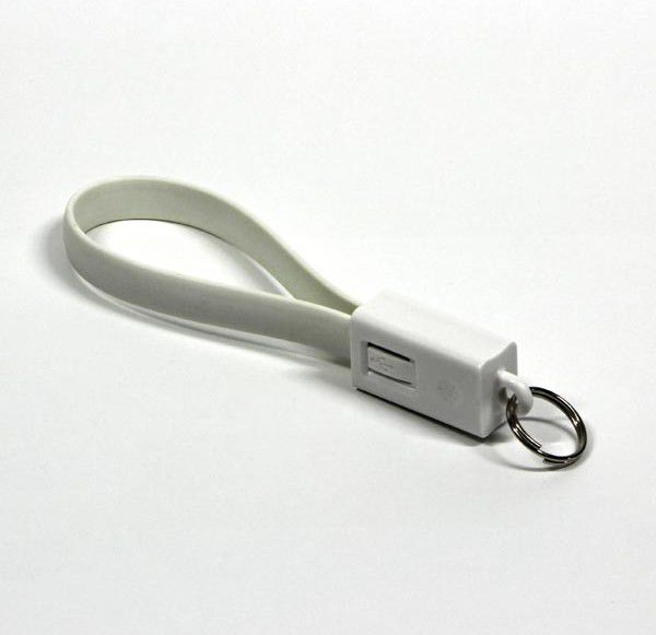 Adapter USB LAMA PLUS USB kabel (2.0), USB A M - microUSB (M), 0.2m, bialy, breloczek na klucze () - KUAMXJS02T01 1023577 (8590274491533)