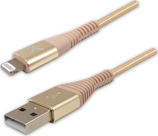Kabel USB Logo USB-A - Lightning 1 m Zloty 10158104 (8590274718616) USB kabelis