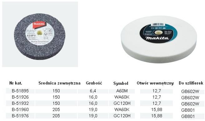 Makita Kamien szlifierski WA60K 150x16x12,7mm (MB-51926)