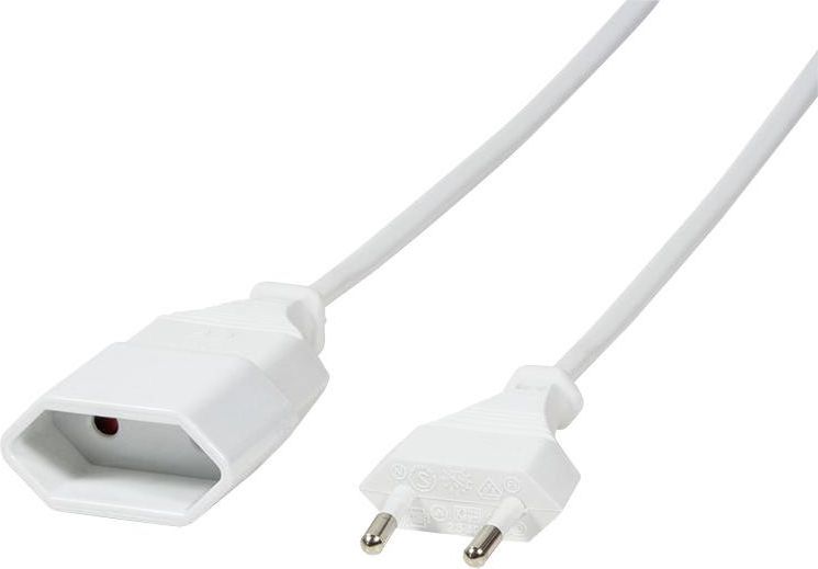 LogiLink Netzkabel Euro CEE 7/16 Stecker zu Dose, 2m, White adapteris