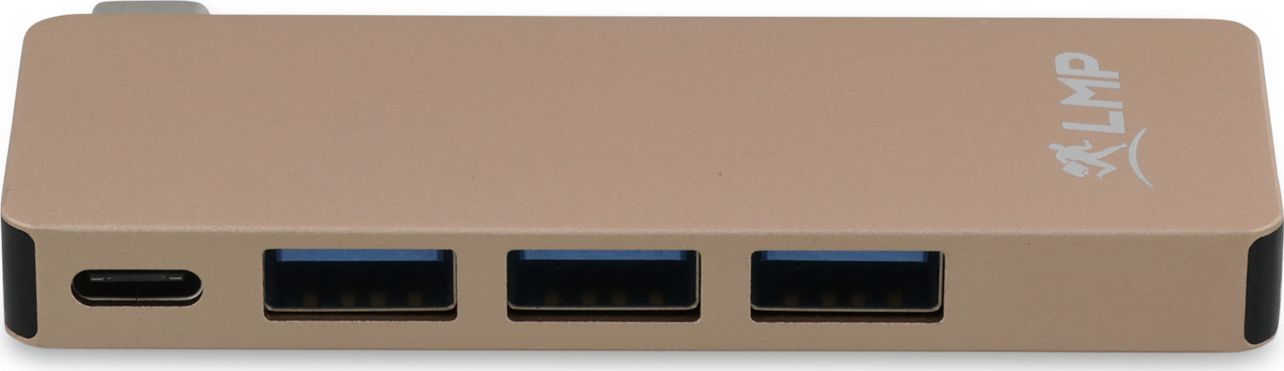 HUB USB LMP 1x SD 1x USB-C PD 1x microSD  + 3x USB-A 3.0 (LMP-USBC-BASEB-6P-G) LMP-USBC-BASEB-6P-G (7640113434021) USB centrmezgli