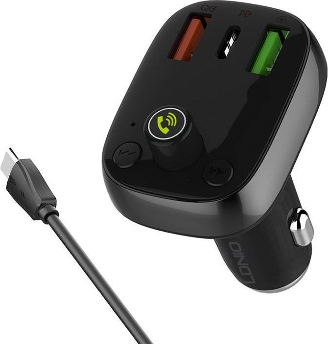 LDNIO Bluetooth C704Q 2USB, USB-C Transmiter FM + USB-C cable iekārtas lādētājs