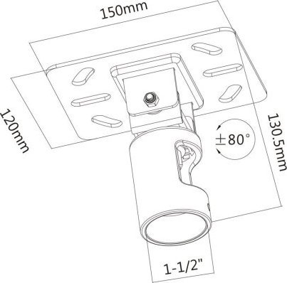 Maclean MC-886 Profi Market System Adjustable Ceiling Mounting Plate TV Ceiling Mount Mounting Plate for the TV up to 50kg Also Suitable for TV stiprinājums