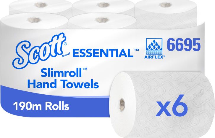 Kimberly-Clark Kimberly-Clark Scott Slimroll - Rolled paper towels, white, 6 rolls - 190 m