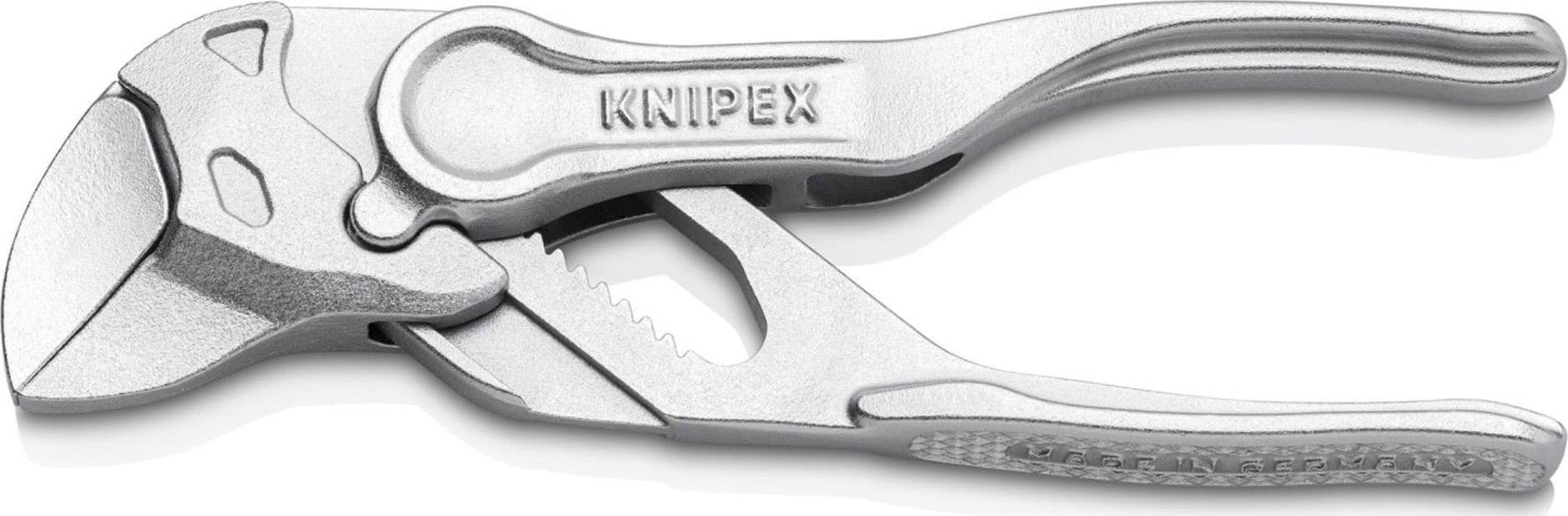 Knipex Szczypce-klucz XS szczypce i klucz w jednym narzedziu wytlaczana, chropowata powierzchnia chromowane 100 mm 86 04 100 BK 86 04 100 BK