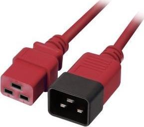 Lindy 1m IEC C19 to C20 Extension, red 4002888301237 Barošanas kabelis
