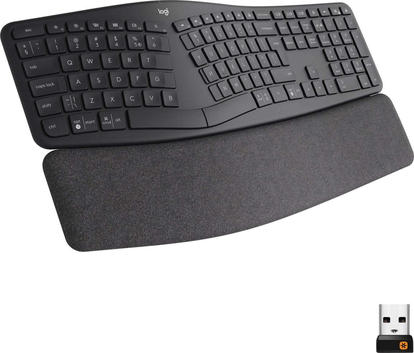 Logitech Ergo K860 keyboard RF Wireless + Bluetooth English Graphite klaviatūra