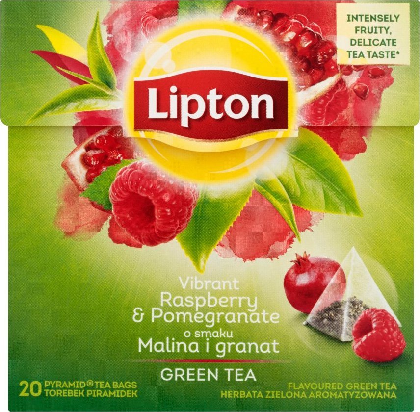 Lipton Green Tea herbata zielona Malina i Granat 20 torebek 28g 8712100637810 (8712100637810) piederumi kafijas automātiem