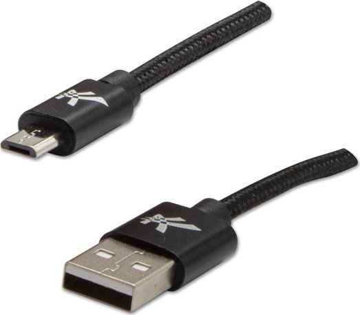 Kabel USB Logo USB-A - microUSB 2 m Czarny 10158101 (8590274721364) USB kabelis
