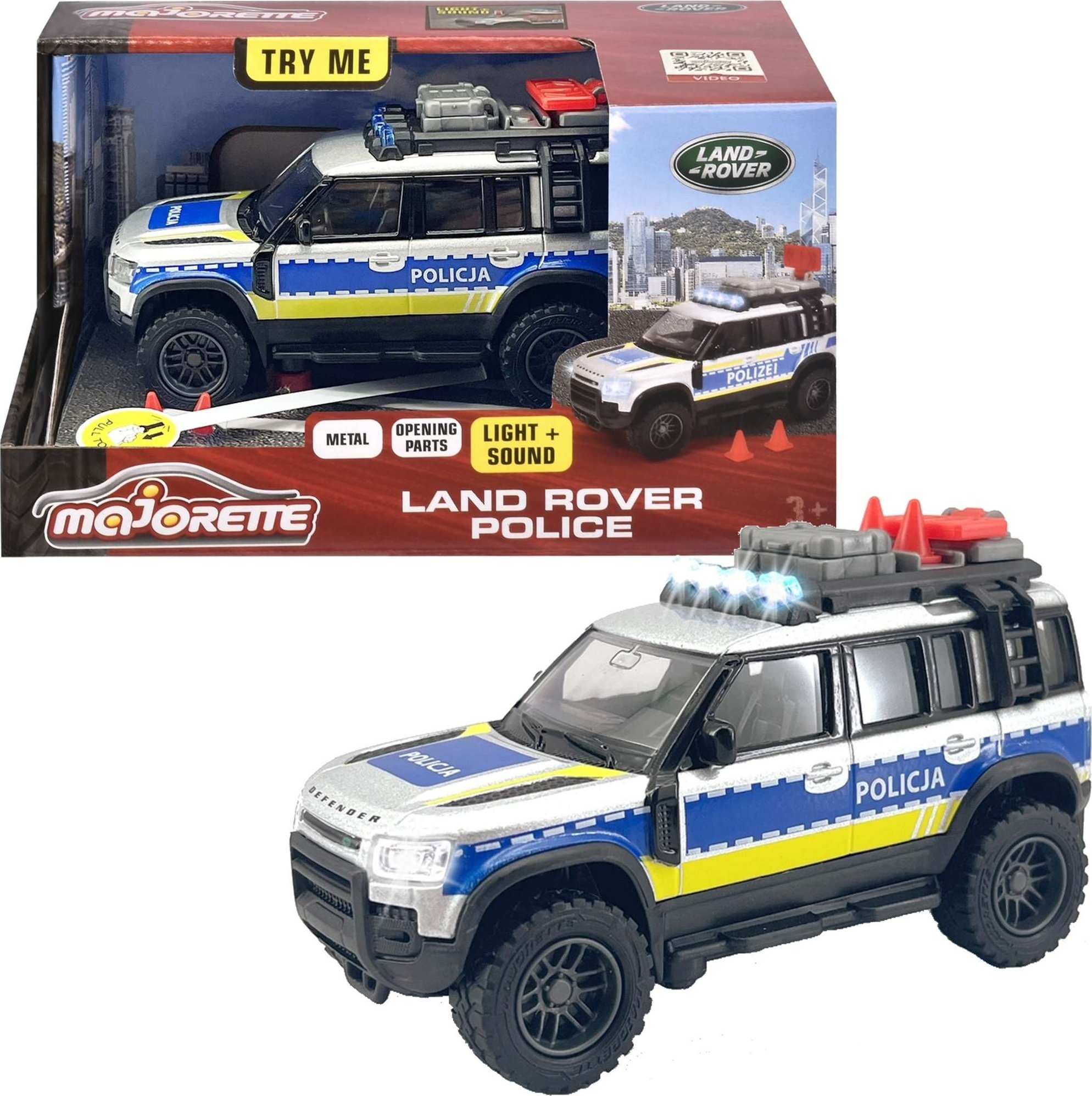 Majorette Vehicle Police Land Rover light/sound Rotaļu auto un modeļi