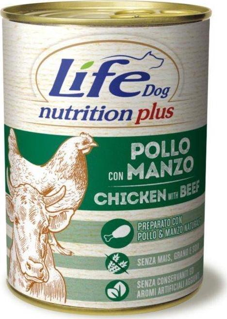 Life Pet Care LIFE DOG pusz.400g CHICKEN + BEEF + VEGETABLES /24 200.33 (8034105420342) barība suņiem