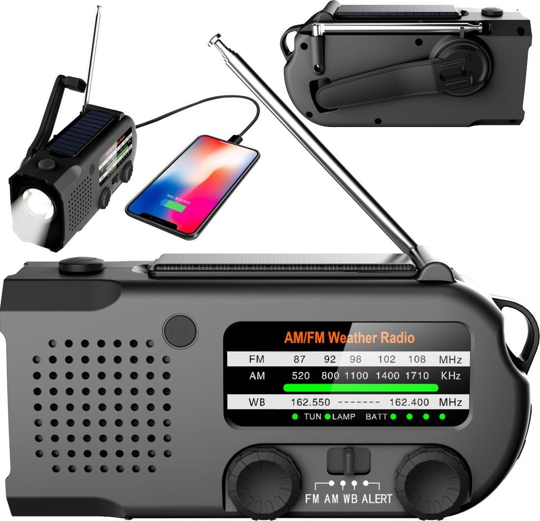 Radio Mozos ER-01 radio FM/AM solarne+dynamo ER-01 (5903738183074) radio, radiopulksteņi