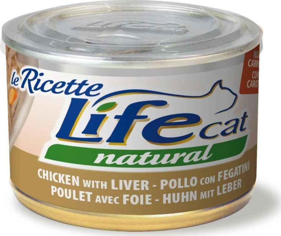 Life Pet Care LIFE CAT pusz.150g CHICKEN+LIVER+CARROTS LA RICETTE /24 102381 (8034105422094) kaķu barība