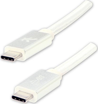Kabel USB Logo USB-C - USB-C 1 m Bialy 10158116 (8590274718876) USB kabelis