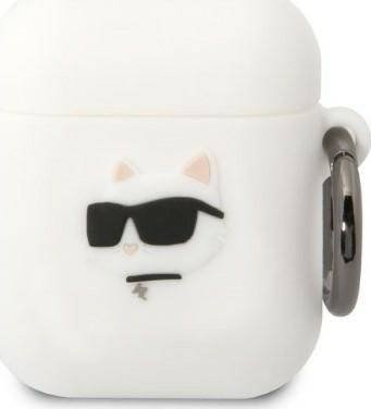 Karl Lagerfeld Etui Karl Lagerfeld KLA2RUNCHH Apple AirPods 2/1 cover bialy/white Silicone Choupette Head 3D KLD1398 (3666339087920)