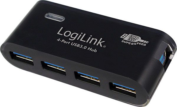 USB 3.0 4x 5000 Mbit/s Schwarz (UA0170) datortīklu aksesuārs