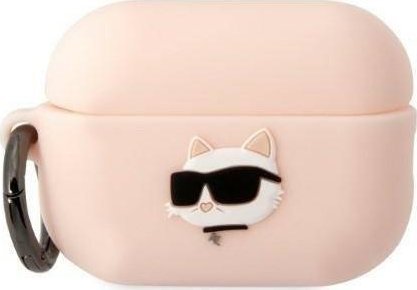 Karl Lagerfeld Etui Karl Lagerfeld KLAP2RUNCHP Apple AirPods Pro 2 cover rozowy/pink Silicone Choupette Head 3D KLD1411 (3666339099282)